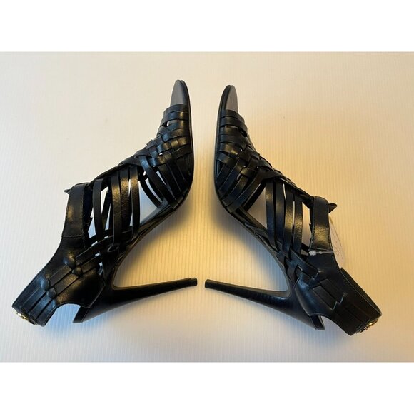Tory Burch Black Woven Strappy Heels W/ Open Toes, Size 9.5 (US) - Picture 7 of 11